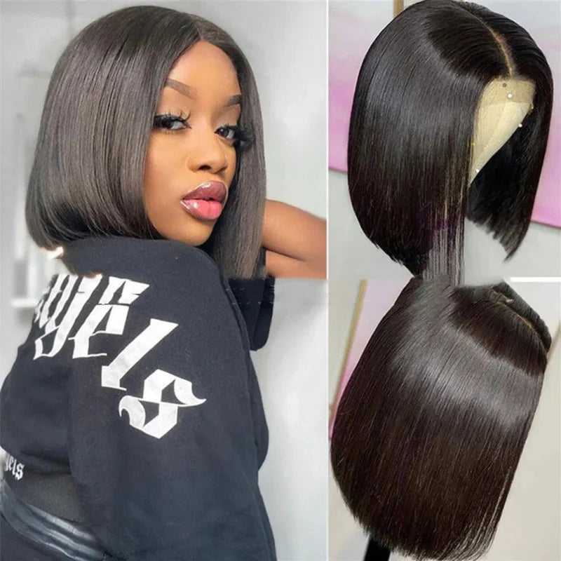 Short Bob Straight Blunt Cut Lace Bob Wig
