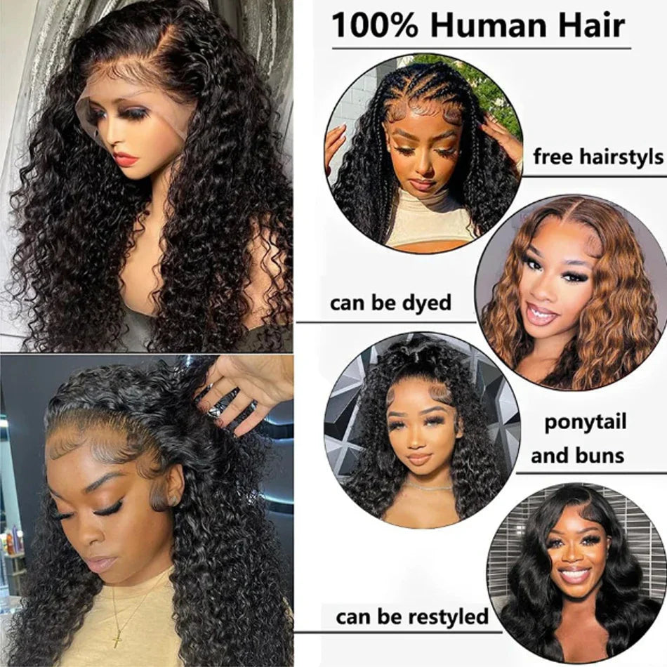 Glueless Water Wet and Wavy 13x4 Lace Closure Wigs