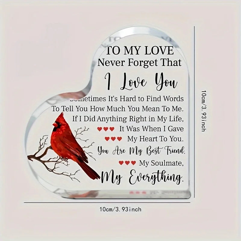 Acrylic Romantic Gift for Her – To My Love Keepsake, Boyfriend to Girlfriend Anniversary & Valentine Gift  Cute & Sentimental