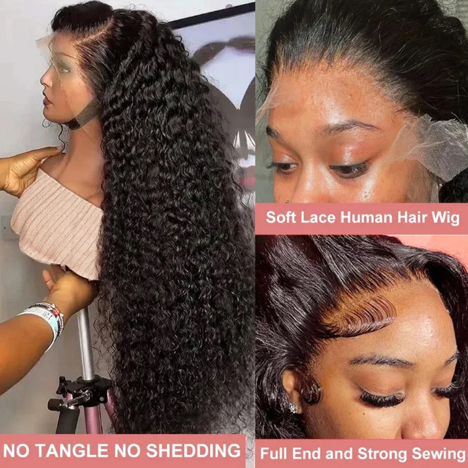 Glueless Water Wet and Wavy 13x4 Lace Closure Wigs