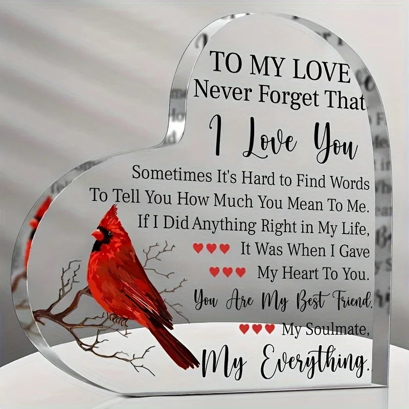 Acrylic Romantic Gift for Her – To My Love Keepsake, Boyfriend to Girlfriend Anniversary & Valentine Gift  Cute & Sentimental